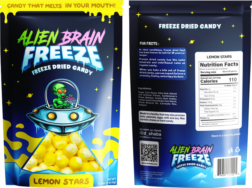 Freeze Dried Lemon Stars 16 ct